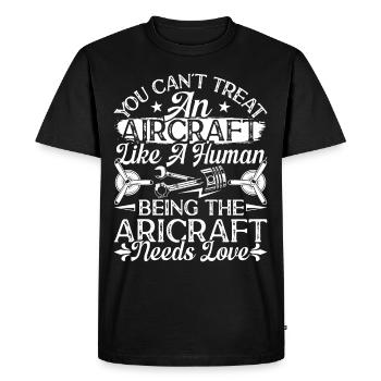 Love Airplane aviation - Men's Premium Organic T-Shirt - black - Front - Nico (187cm)