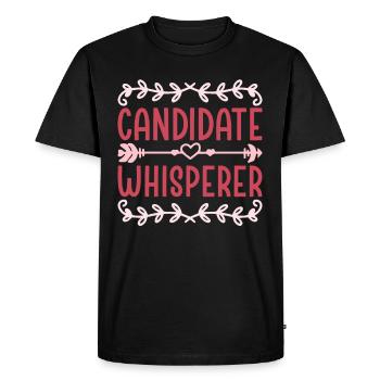 Responsable RH Responsable Ressources Humaines Responsable Candidat Whisperer - T-shirt Premium bio Homme - noir - Devant - Nico (187cm)