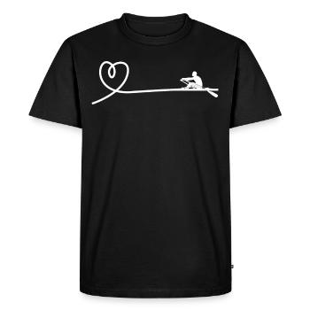 Bateau à rames Aviron Coeur Aviron - T-shirt Premium bio Homme - noir - Devant - Nico (187cm)