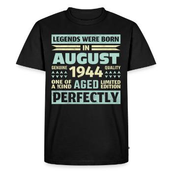 79th Birthday August Vintage 1944 Vintage - Men's Premium Organic T-Shirt - black - Front - Nico (187cm)