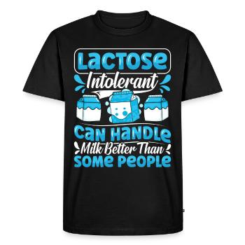 Lactose Intolerant Dairy - Men's Premium Organic T-Shirt - black - Front - Nico (187cm)