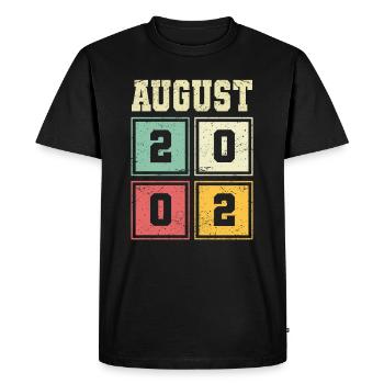 21st Birthday August Vintage 2002 Vintage - Men's Premium Organic T-Shirt - black - Front - Nico (187cm)