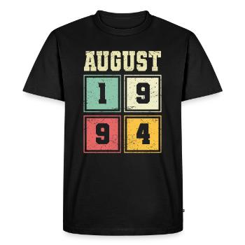 29ème Anniversaire Août Millésime 1994 Millésime - T-shirt Premium bio Homme - noir - Devant - Nico (187cm)