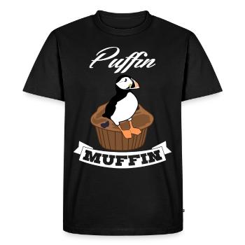 Puffin on muffin puffin - Men's Premium Organic T-Shirt - black - Front - Nico (187cm)
