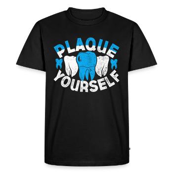 Dental Technician Dental Prosthodontist Plaque Yourself - Men's Premium Organic T-Shirt - black - Front - Nico (187cm)