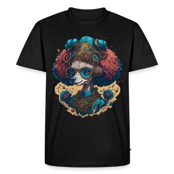 Caniche Steampunk - Rétro Mécanicien Chien Pet - T-shirt Premium bio Homme - noir - Devant - Nico (187cm)