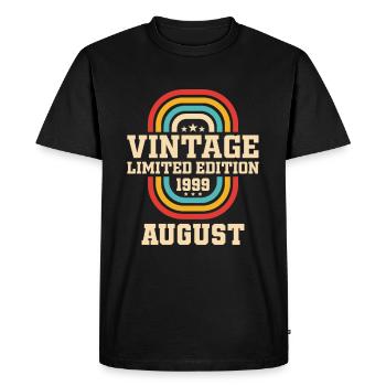 24th Birthday August Vintage 1999 Vintage - Men's Premium Organic T-Shirt - black - Front - Nico (187cm)
