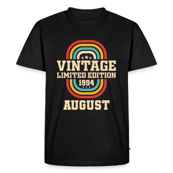 29ème Anniversaire Août Millésime 1994 Millésime - T-shirt Premium bio Homme - noir - Devant - Nico (187cm)