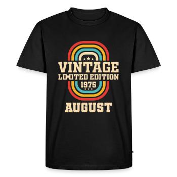 48ème anniversaire août millésime 1975 millésime - T-shirt Premium bio Homme - noir - Devant - Nico (187cm)