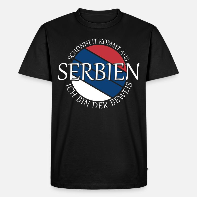 serbische Flagge Serbien Serbe - Männer Premium Bio T-Shirt - Schwarz