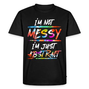 Fluid Painting I'm Not Messy I'm Just Abstract - Men's Premium Organic T-Shirt - black - Front - Nico (187cm)