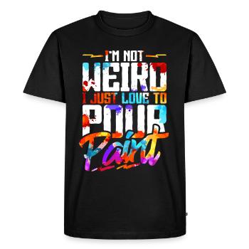 Fluid Painting Flüssiges Malen - Men's Premium Organic T-Shirt - black - Front - Nico (187cm)