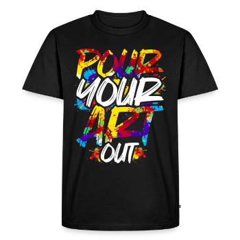 Fluid Painting Flüssiges Malen Pour Your Art Out - Men's Premium Organic T-Shirt - black - Front - Nico (187cm)