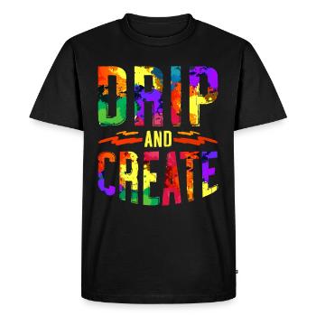 Fluid Painting Liquid Painting Drip And Create - Men's Premium Organic T-Shirt - black - Front - Nico (187cm)