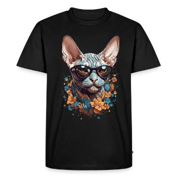 Stylish Sphinx Cat Design for Cat Love - Men's Premium Organic T-Shirt - black - Front - Nico (187cm)