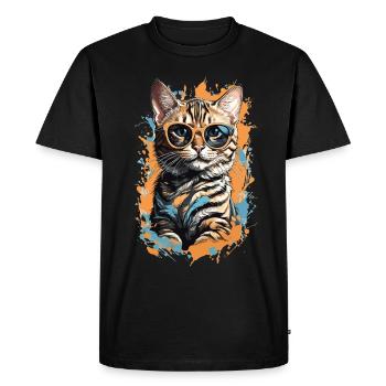 Bengal Cat Cool Chat domestique Chats - T-shirt Premium bio Homme - noir - Devant - Nico (187cm)