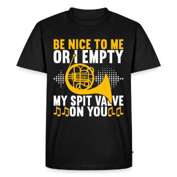 Cuivre à cor - T-shirt Premium bio Homme - noir - Devant - Nico (187cm)