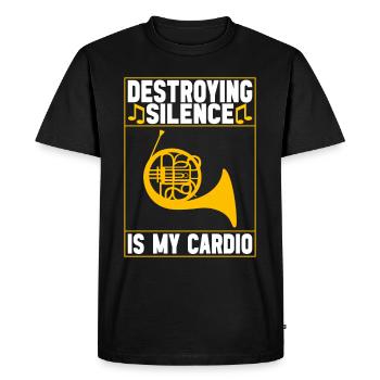 Cuivre à cor - T-shirt Premium bio Homme - noir - Devant - Nico (187cm)