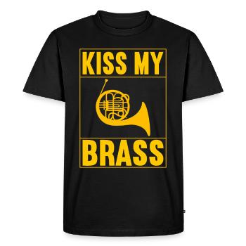 Cuivre à cor - T-shirt Premium bio Homme - noir - Devant - Nico (187cm)