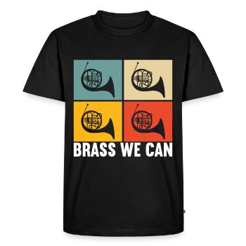 Cuivre à cor - T-shirt Premium bio Homme - noir - Devant - Nico (187cm)