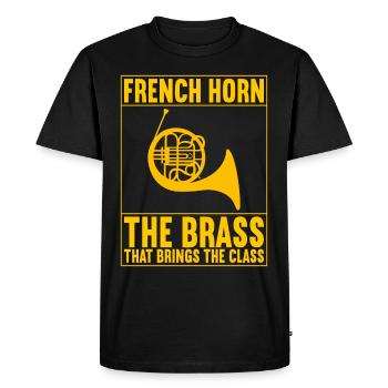 Cuivre à cor - T-shirt Premium bio Homme - noir - Devant - Nico (187cm)