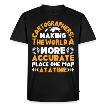 Cartographes - T-shirt Premium bio Homme - noir - Devant - Nico (187cm)