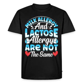 Lactose Intolerant Dairy - Men's Premium Organic T-Shirt - black - Front - Nico (187cm)