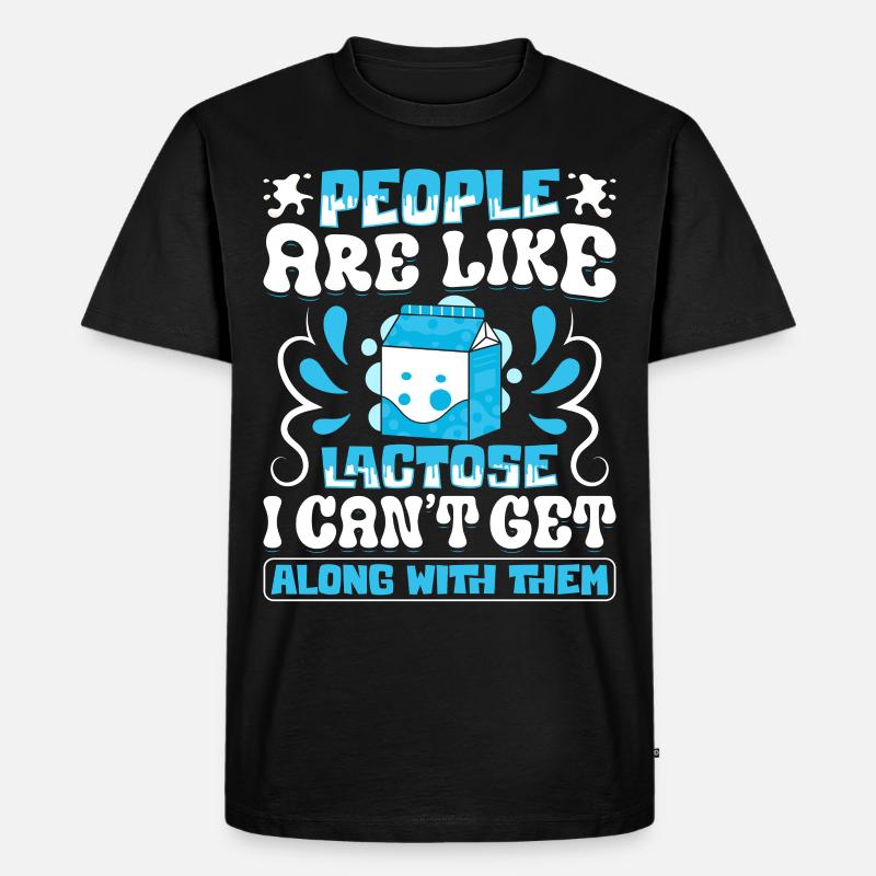 Lactose Intolerant Dairy - Männer Premium Bio T-Shirt - Schwarz