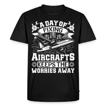 Love Avion aviation - T-shirt Premium bio Homme - noir - Devant - Nico (187cm)