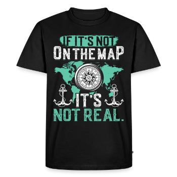 Cartographes - T-shirt Premium bio Homme - noir - Devant - Nico (187cm)