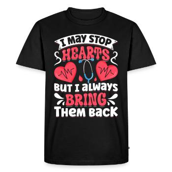 Nursing Assistant Design - Men's Premium Organic T-Shirt - black - Front - Nico (187cm)