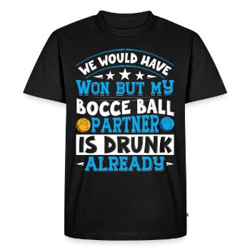 Funny Bocce Game - Men's Premium Organic T-Shirt - black - Front - Nico (187cm)