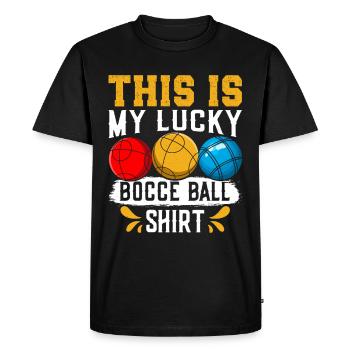 Funny Bocce Game - Men's Premium Organic T-Shirt - black - Front - Nico (187cm)