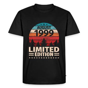24th Birthday August Vintage 1999 Vintage - Men's Premium Organic T-Shirt - black - Front - Nico (187cm)