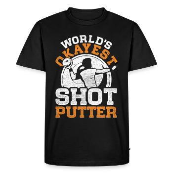Kugelstoßer World's Okayest Shot Putter - Men's Premium Organic T-Shirt - black - Front - Nico (187cm)