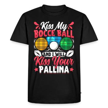 Funny Bocce Game - Men's Premium Organic T-Shirt - black - Front - Nico (187cm)