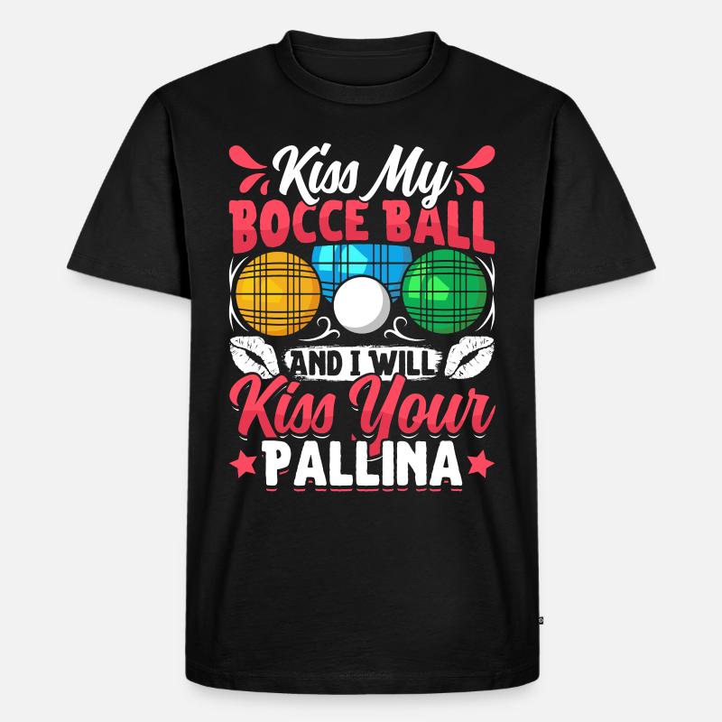 Funny Bocce Game - Männer Premium Bio T-Shirt - Schwarz