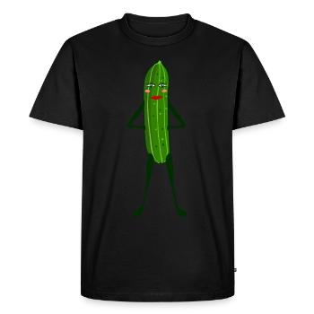 Concombre Modèle Concombre - T-shirt Premium bio Homme - noir - Devant - Nico (187cm)