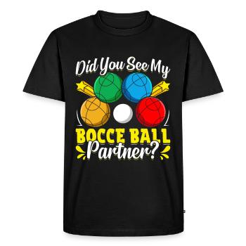Funny Bocce Game - Men's Premium Organic T-Shirt - black - Front - Nico (187cm)