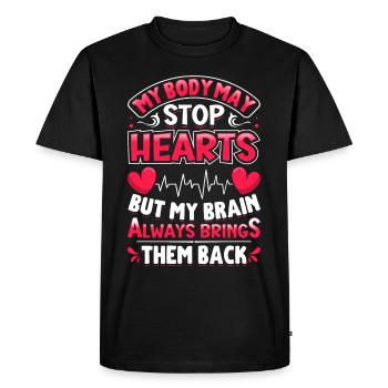 Nursing Assistant Design - Men's Premium Organic T-Shirt - black - Front - Nico (187cm)