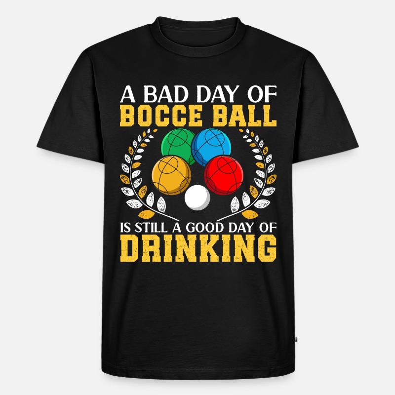 Funny Bocce Game - Männer Premium Bio T-Shirt - Schwarz