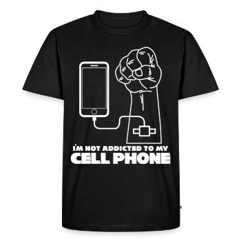 Téléphone portable Téléphone Addictif Téléphone portable Téléphone portable - T-shirt Premium bio Homme - noir - Devant - Nico (187cm)