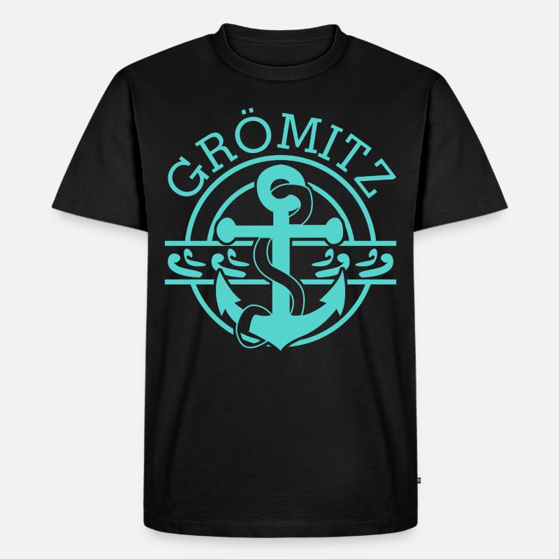 Grömitz Lübecker Bucht - Männer Premium Bio T-Shirt - Schwarz
