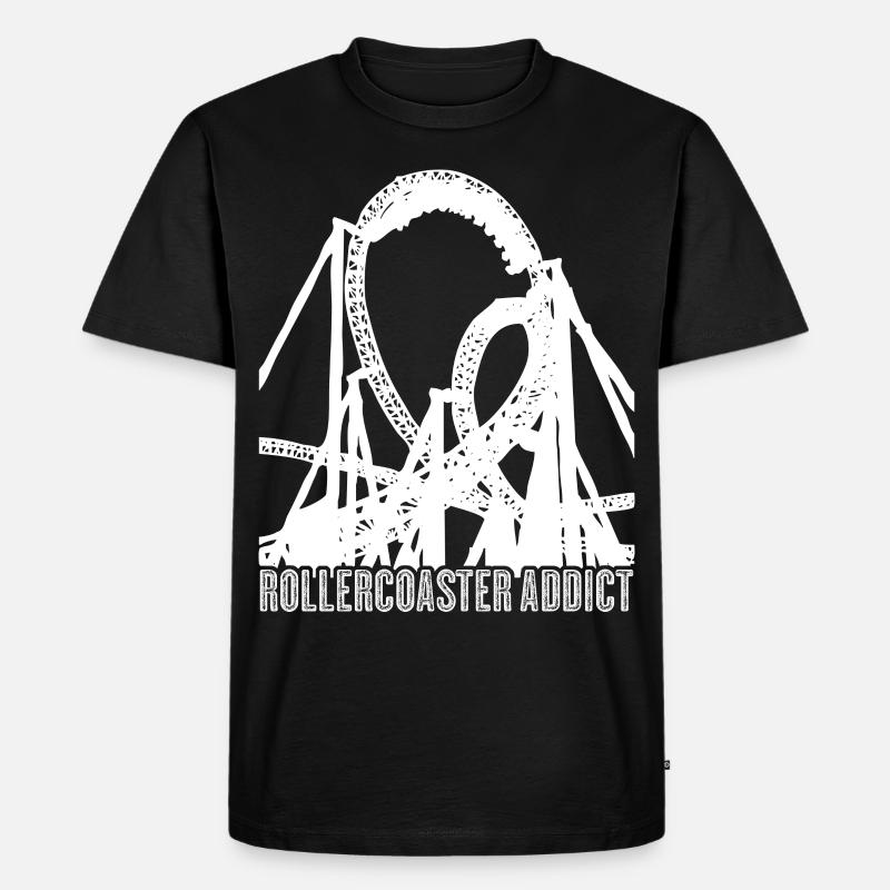 Achterbahn Achterbahnfahrer - Männer Premium Bio T-Shirt - Schwarz