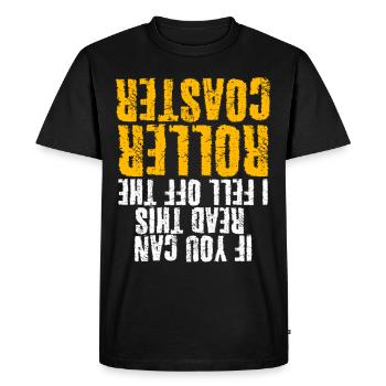 Roller coaster saying roller coaster rider - Men's Premium Organic T-Shirt - black - Front - Nico (187cm)
