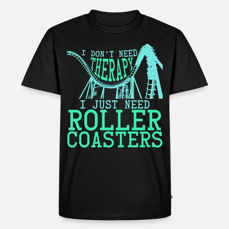 Achterbahnfahrer Witz Achterbahn - Männer Premium Bio T-Shirt - Schwarz
