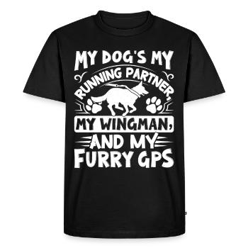 Chien de course Canicross Design - T-shirt Premium bio Homme - noir - Devant - Nico (187cm)