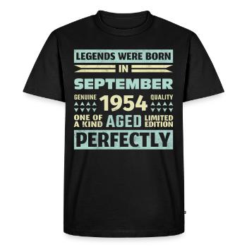 69ème anniversaire août millésime 1954 millésime - T-shirt Premium bio Homme - noir - Devant - Nico (187cm)