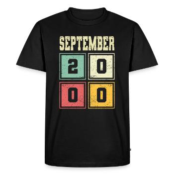 23rd Birthday September Vintage 2000 Vintage - Men's Premium Organic T-Shirt - black - Front - Nico (187cm)