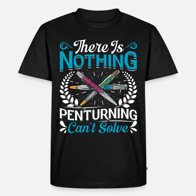 Pen Turning Kit - Männer Premium Bio T-Shirt - Schwarz